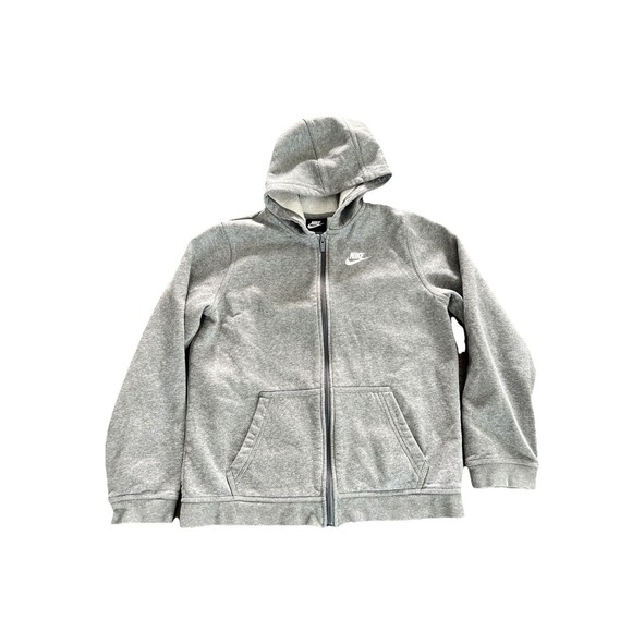 Nike Other - Nike Hoodie Kids XL Gray Cotton Long Sleeve Youth Classic Logo Full Zip